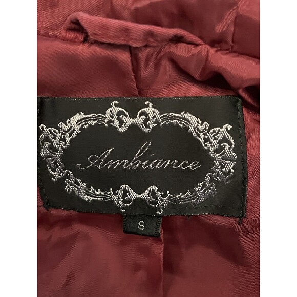 Ambiance Jacket Womens Small Hooded Drawstring Utility Parka Coat Red - Picture 6 of 8